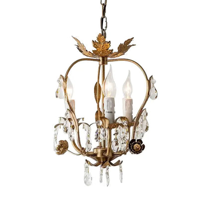 DecorBites™ Iron Crystal Chandelier for Corridor, Bedroom, Restaurant, Bar, Locker Room