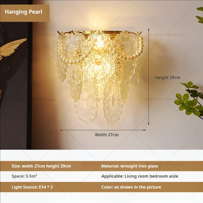 DecorBites™ Luxe Crystal Glass Wall Lamp for Aisle, Living Room, Bedroom & Corridor Lighting