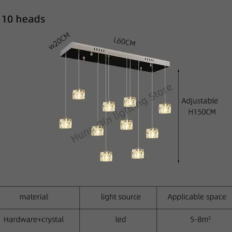 DecorBites™ Crystal Chandelier Pendant Light for Modern Indoor Dining and Kitchen Lighting