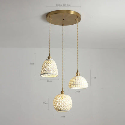 DecorBites™ Bule Ceramic LED Pendant Lamp Modern Nordic Hanging Light for Bedroom Restaurant