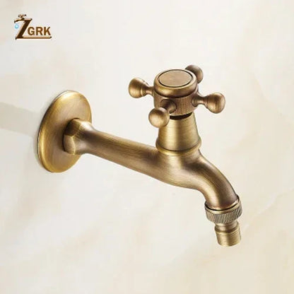 DecorBites™ Antique Brass Garden Bibcock Tap Decorative Water Faucet for Bathroom and Outdoor Use