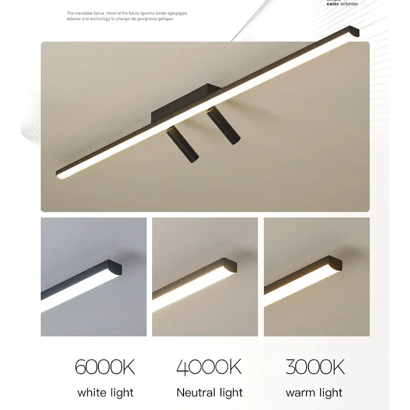 DecorBites™ Acrylic Black Strip LED Chandeliers for Indoor Living Dining Room