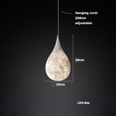 DecorBites™ Alabaster Pendant Lights LED Designer Hanging Lamps For Living Room