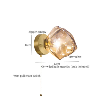 DecorBites™ Grey Glass LED Wall Lamp for Home Decor and Lighting