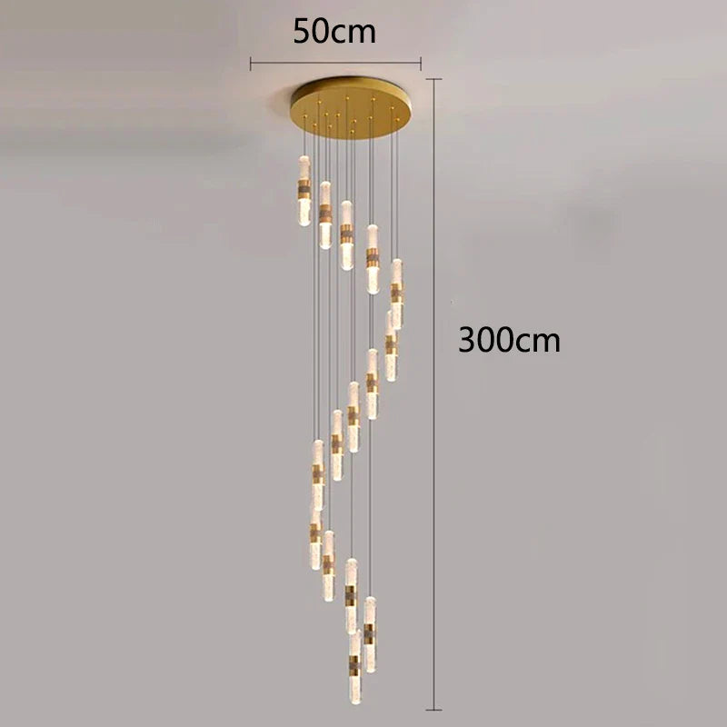 DecorBites™ Crystal Chandelier Stair Pendant Lamp Living Room Pendant Lights Interior Lighting