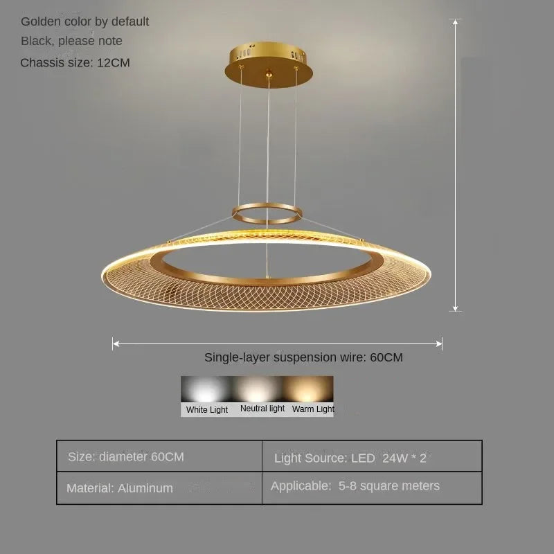 DecorBites™ LED Luxury Ring Chandelier for Living Room Decoration