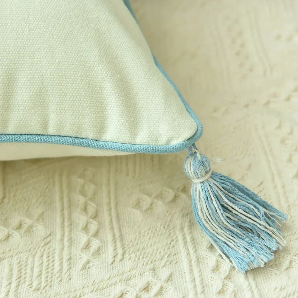 DecorBites™ Boho Blue Diamond Moroccan Cushion Cover 45x45cm Home Decor