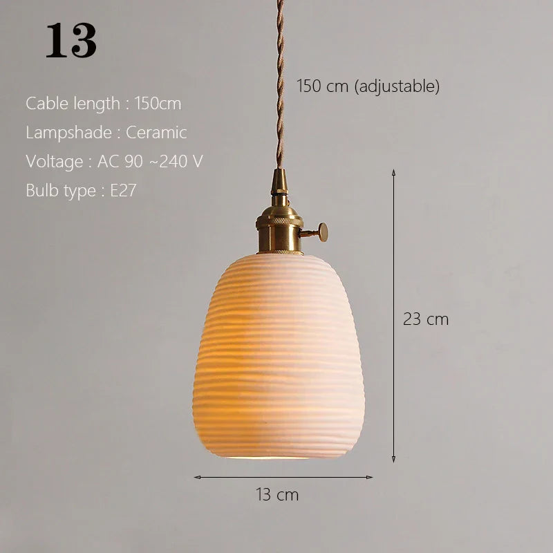 ™ Japanese Ceramic Pendant Light Scandinavian Style Luxury Lamp