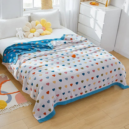 DecorBites™ Cartoon Lion Cotton Throw Blanket for Bed & Sofa