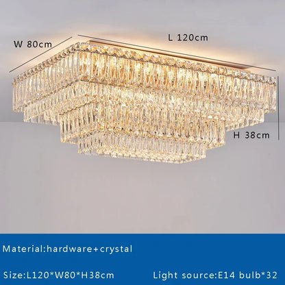 DecorBites™ Crystal Round Ceiling Lamp - Nordic Luxury Home Decor Luxe Chandelier