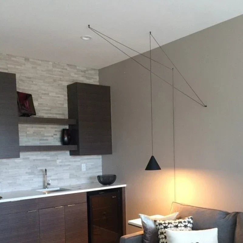 DecorBites™ Black LED Pendant Chandelier for Modern Bedroom Dining Room Art Decor