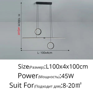 ™ LED Ceiling Chandelier: Modern Minimalist Kitchen Dining Table Lighting