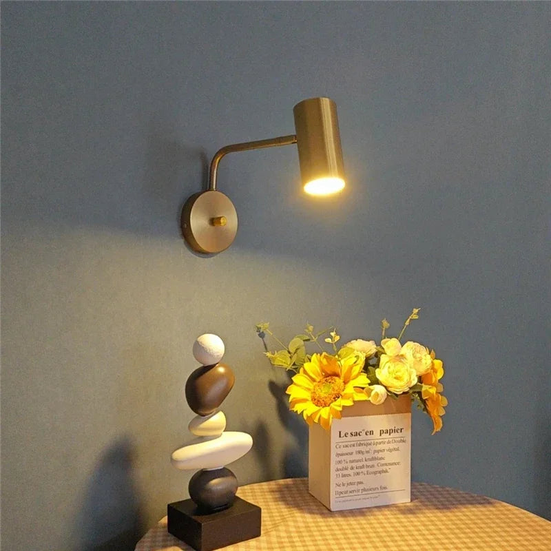 DecorBites™ LED Rotatable Wall Lamps Black Gold White Sconce