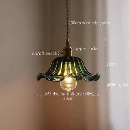 DecorBites™ Green Stripe Glass Pendant Lamp Fixture for Home Decor & Kitchen Lighting