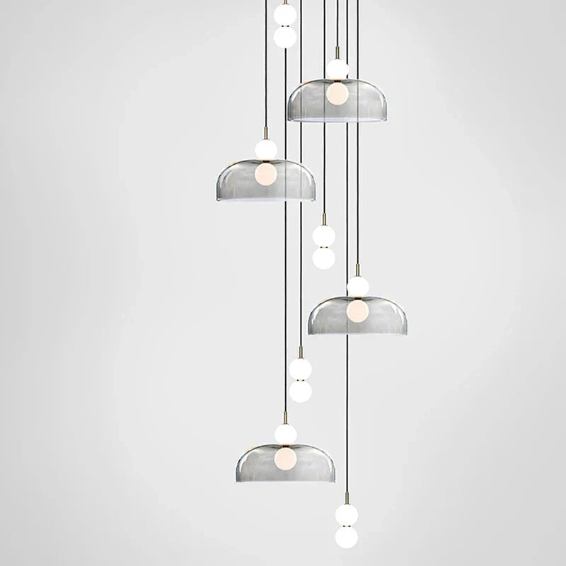 DecorBites™ Glass Ball Pendant Light: Modern Decor for Duplex Stairwells, Living Room, Bedroom