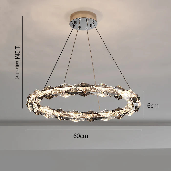 DecorBites™ Crystal Chandelier: Modern Luxury Duplex Staircase Ring Lamp
