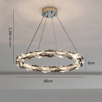 DecorBites™ Crystal Chandelier for Luxury Living Spaces ★ Modern Duplex Ring Light Fixtures