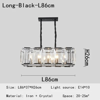 DecorBites™ Crystal Pendant Chandelier - Ideal for Living Room, Bedroom, Kitchen, or Wine Shop.
