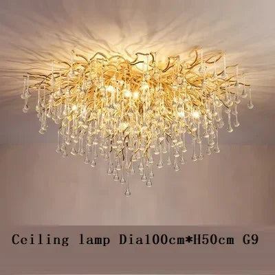 DecorBites™ Gold Chandelier Glass Pendant Lamp for Home Decor - Modern Luxury Lighting