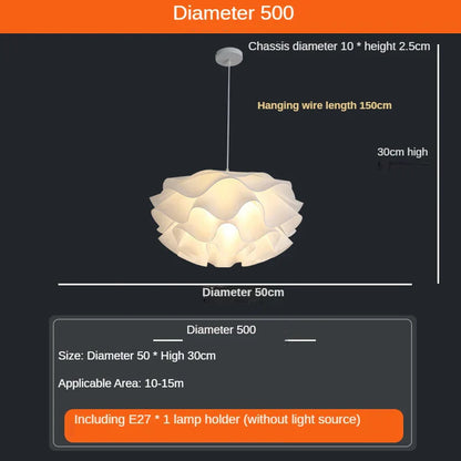 DecorBites™ Love Me Not Chandelier: Simple White Flower Lamp for Bedroom or Kitchen
