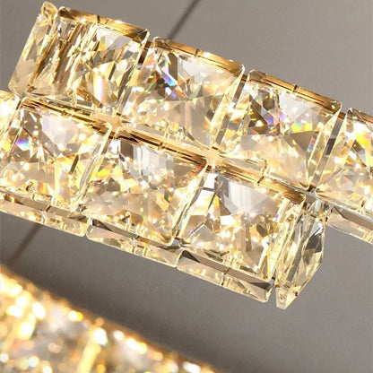 DecorBites™ Crystal Ceiling Chandelier, Stainless Steel Mirror Led Indoor Lighting