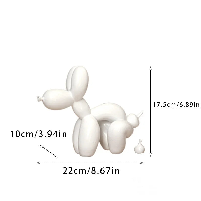 DecorBites™ Balloon Dog Sculpture: Funny Puppy Resin Craft for Home Decor