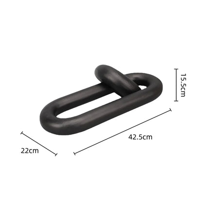 DecorBites™ Black Geometric Resin Ornament Ring Decor Home Figurine