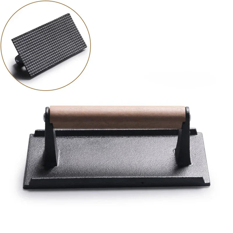 DecorBites™ Cast Iron Burger Press for Grill Hamburger Steak Heavy-Duty Meat Press