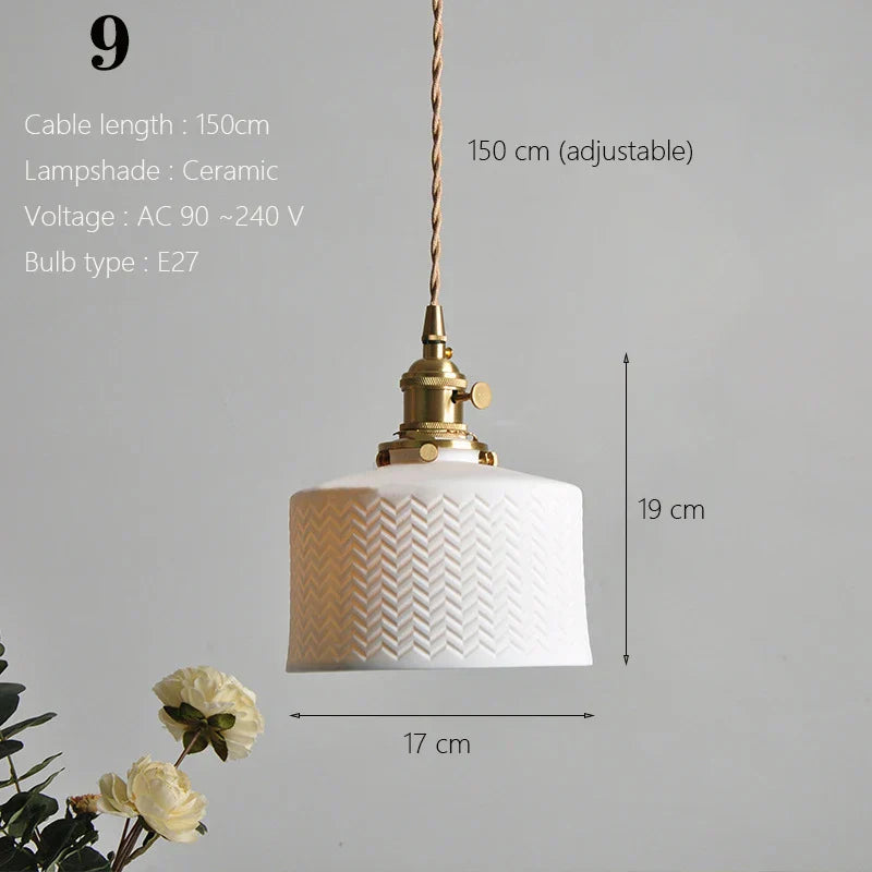 ™ Japanese Ceramic Pendant Light Scandinavian Style Luxury Lamp
