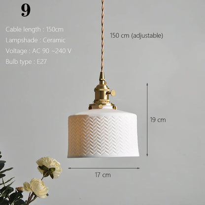 ™ Japanese Ceramic Pendant Light Scandinavian Style Luxury Lamp