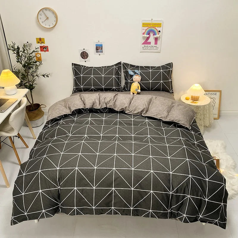 DecorBites™ Cartoon Printed Bedding Set: Bed Sheet, Duvet Cover, Pillowcases