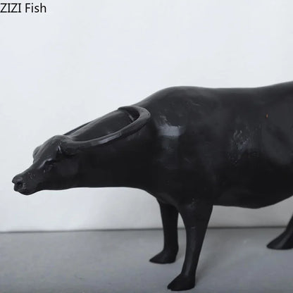 DecorBites™ Cowherd Shepherd Boy Resin Figure Sculpture for Modern Home Decor