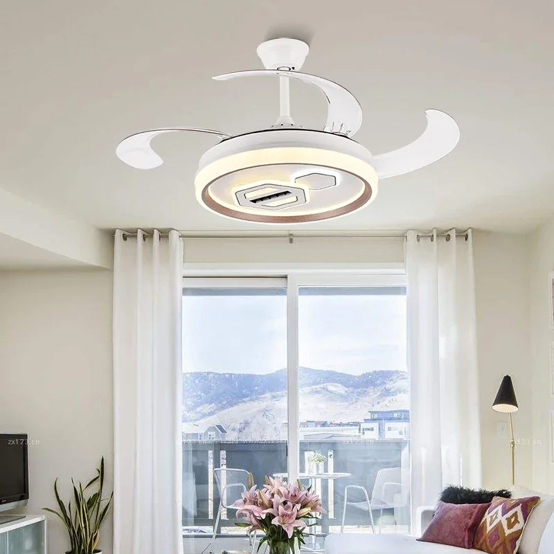DecorBites™ Adjustable Blade Ceiling Fan Light with Remote-Controlled LED - Elegant Home Decor