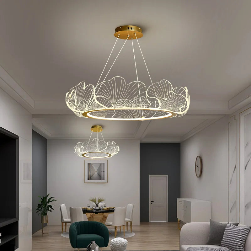 DecorBites™ Ginkgo Leaf Chandelier Nordic Pendant Light for Living Dining Bedroom