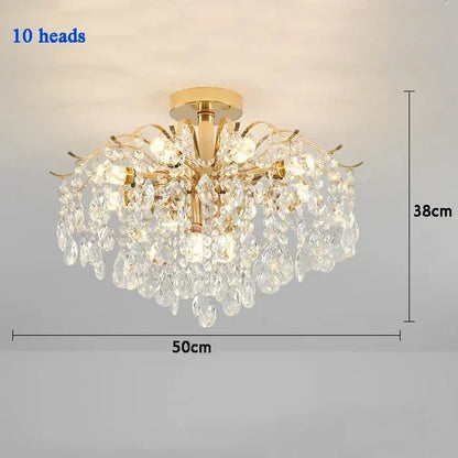 DecorBites™ Crystal LED Chandelier Ceiling Lamp Modern Living Room Bedroom Light