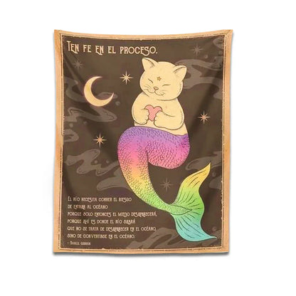 DecorBites™ Cat Tapestry: Bohemian Moon Cat Wall Art for Cute Home Decor