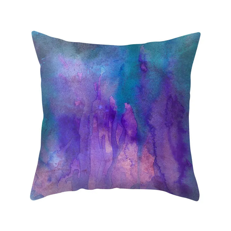 DecorBites™ Blue Purple Polyester Pillow Case Throw Pillow Cover for Home Office Bedroom Sofa