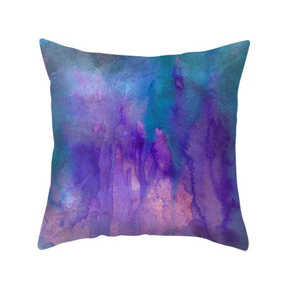 DecorBites™ Blue Purple Polyester Pillow Case Throw Pillow Cover for Home Office Bedroom Sofa