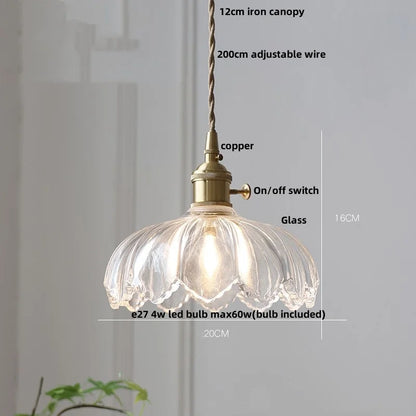 DecorBites™ Amber Glass LED Pendant Lamp Modern Nordic Hanging Light