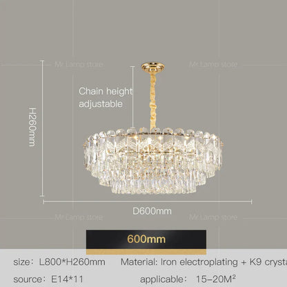 DecorBites™ Crystal Chandelier LED Light: Modern Luxury Restaurant Hall Lighting