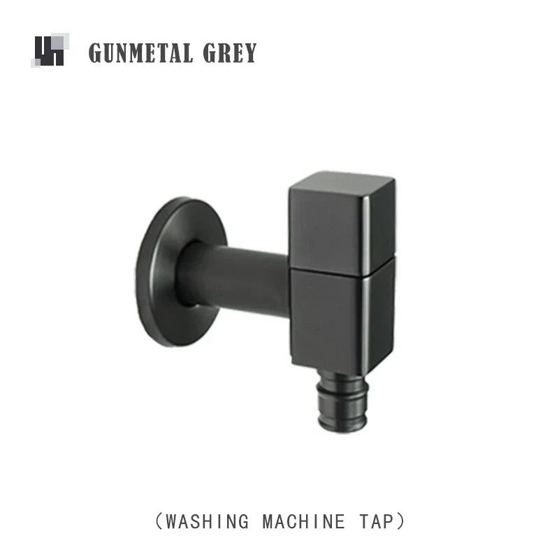 DecorBites™ Brass Black Wall Mount Garden Faucet for Extended Outdoor Use
