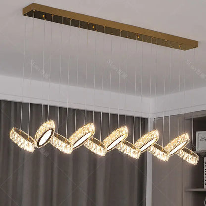 DecorBites™ Crystal Chandelier Stair Pendant Light Living Room Interior Lighting