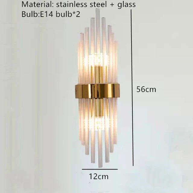 DecorBites™ Crystal LED Wall Lamp Stainless Steel Sconces for Bedroom Dining Room