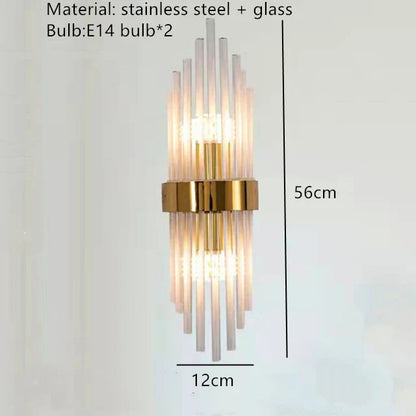 DecorBites™ Crystal LED Wall Lamp Stainless Steel Sconces for Bedroom Dining Room