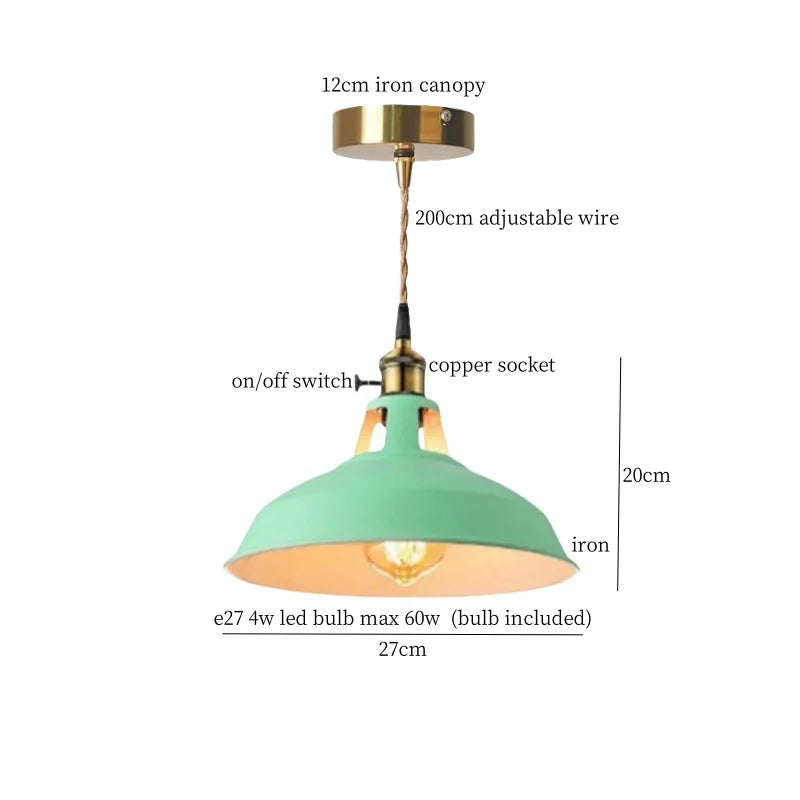DecorBites™ Blue Iron Art LED Pendant Light, Nordic Modern Style for Home and Commercial Spaces