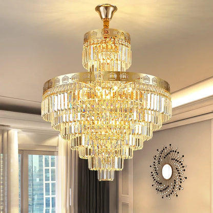 DecorBites™ Crystal Duplex Chandelier for Luxury Hollow Living Room Décor