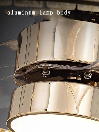 DecorBites™ Crystal LED Fan Light: 50W Remote Reversible Blade, Quiet, Timed, Invisible Design