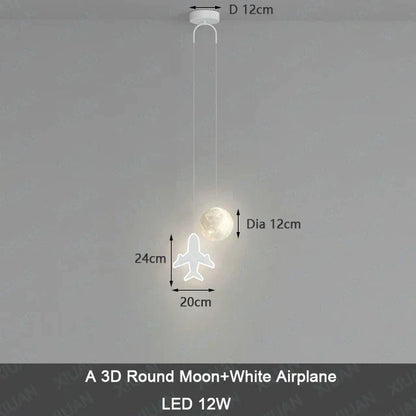 DecorBites™ Kids Star Cloud Moon Pendant Lamp with Remote Control Dimming