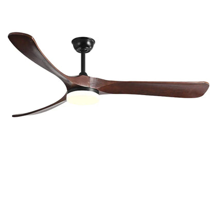 DecorBites™ 70" Black Retro Fan Light with Solid Wood Blade, LED, DC Remote Control