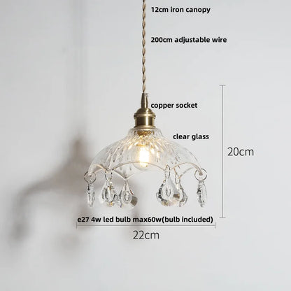 DecorBites™ Crystal Glass LED Pendant Lamp: Modern Luxury Interior Lighting for Home Decor